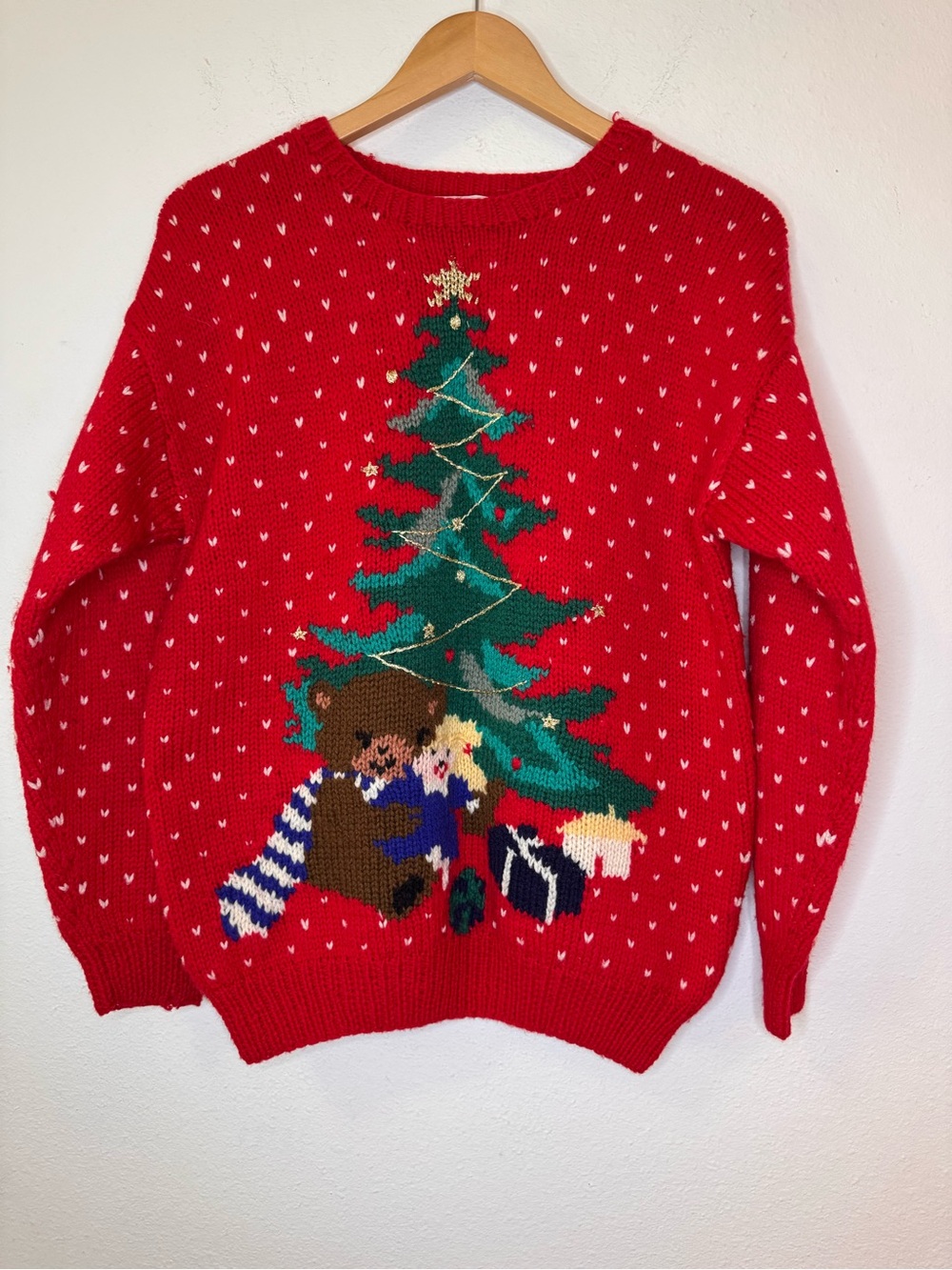 VINTAGE Deans of Scotland Wool Christmas Tree Holiday Sweater